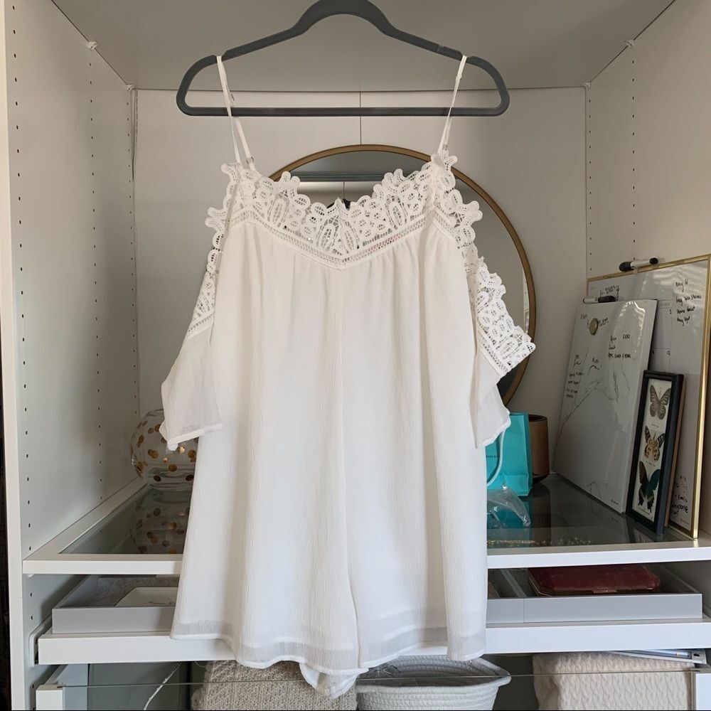 Forever 21 A Peach White Lace Jumpsuit - Picture 8 of 8